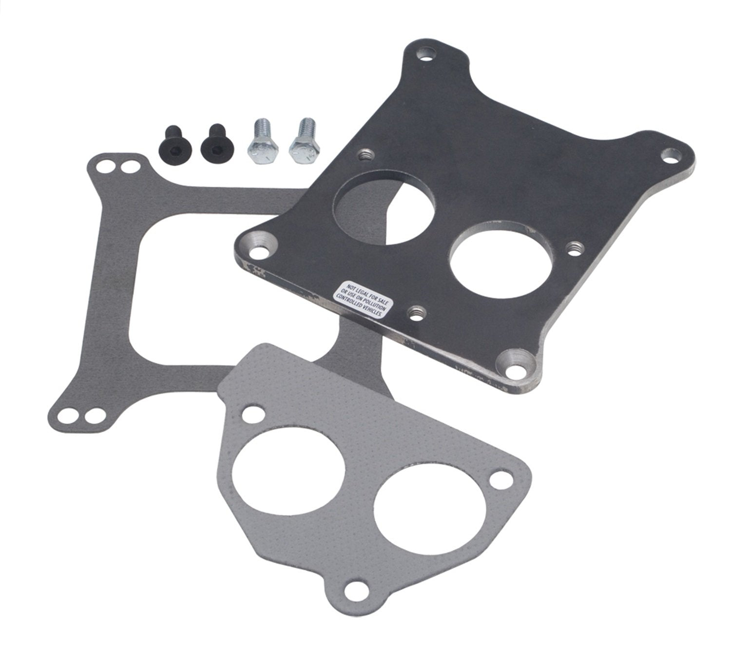 Trans-Dapt Throttle Body Performance Adapter, 1/4 in Thick, Gasket/Hardware, Steel, TBI Front Mount to Square Bore Intake, compatible with Small Block Chevy, Each