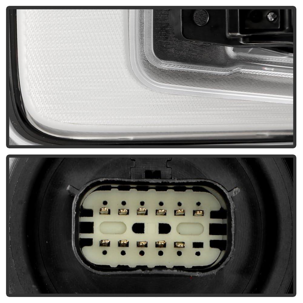 Chevy Silverado 22-24 1500 (LTZ RST W/Redline) LED Reflector (high Intensity) Spyder with LED Signature Curtain DRL and White Tracer Animation Headlight - OE Left