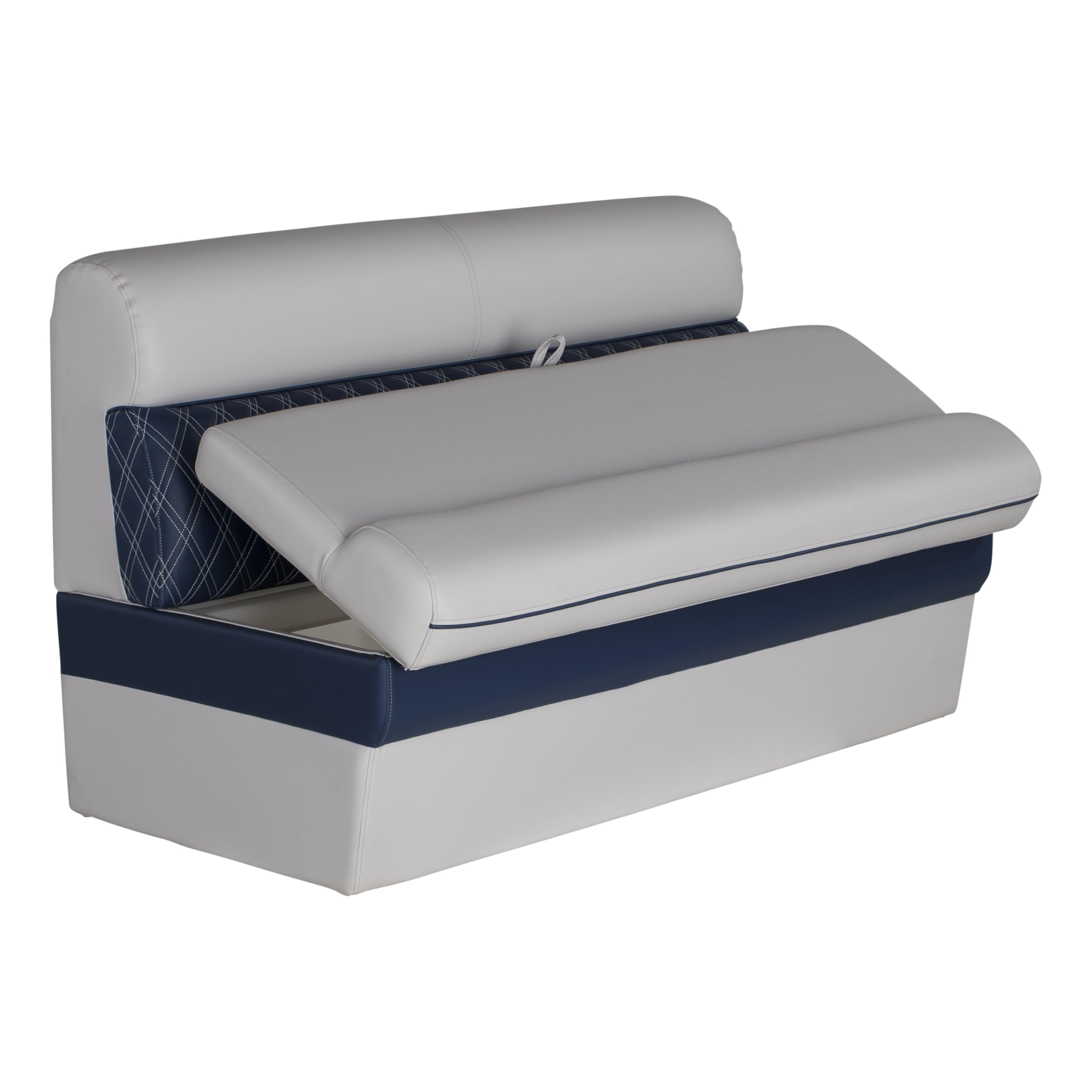 Lippert 48" Straight Sunset Collection Pontoon Bench Seat, Contoured Foam Cushioning, Durable Marine-Grade Vinyl, Built-In Dry Storage, Poly Frame, 48"L x 28"W x 30"H - 2024021395