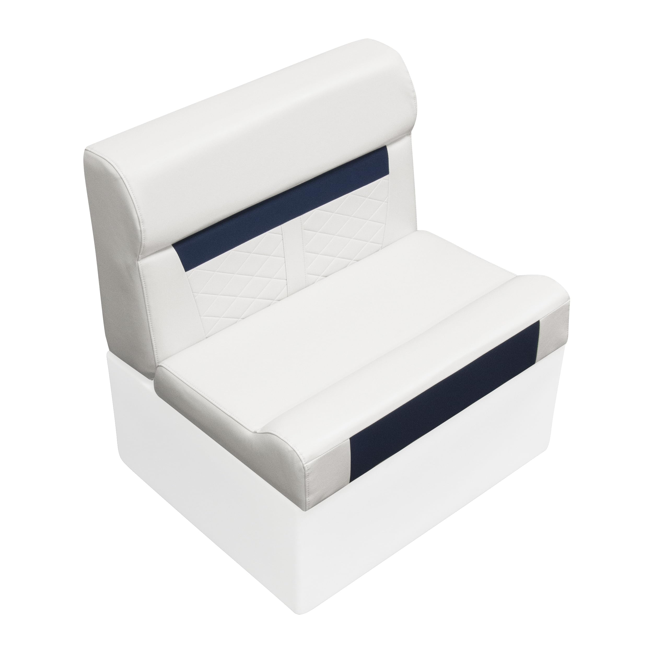 28" Wise DLX95-1904 Pontoon Bench Cushion Set - White/Mariner Blue DLX Series