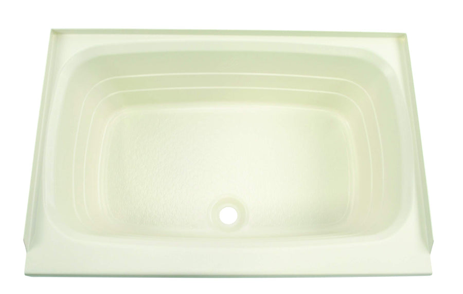 24" x 36" Lippert Replacement Parchment Bathtub with Center Drain, Scratch-Resistant ABS Acrylic for RVs, Travel Trailers, 5th Wheels, Motorhomes - P2436CDSPK