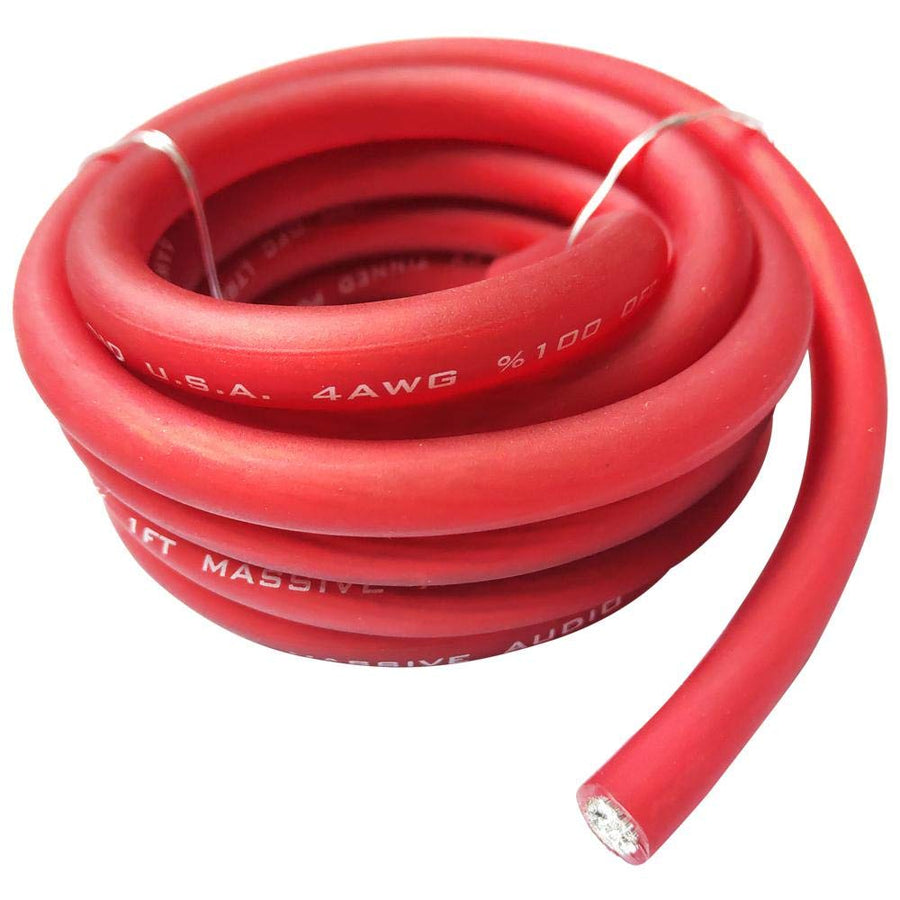 4 AWG 100% Copper Twisted Wire 100 Foot by Massive Audio