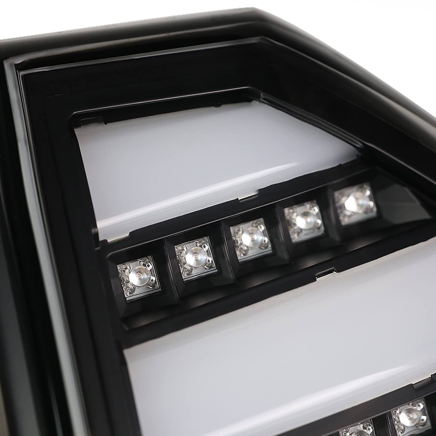 Black LED Bar Tail Lights SPEC-D TUNING Compatible with 2005-2007 Chrysler 300C, Left + Right Pair Assembly