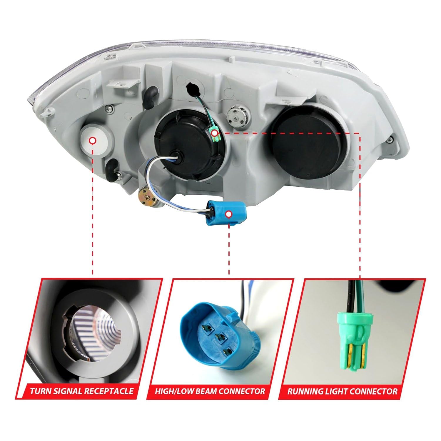 05-10 Chevrolet Cobalt / 07-10 Pontiac G5 ANZO LED Projector Headlights w/Seq Black Housing