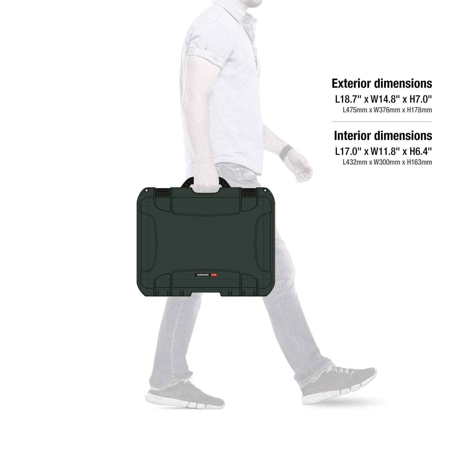 Waterproof Nanuk 925 Hard Case with Custom Foam, Olive (925-EMATT6)