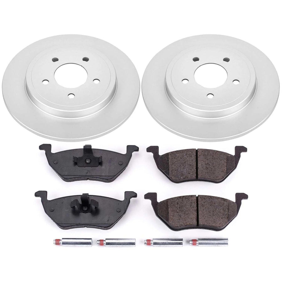 Power Stop Coated Brake Rotor & Ceramic Brake Pads CRK4585 - rear For Ford Escape 2005-2008 Mazda Tribute 2005-2006 Mazda Tribute 2008 Mercury Mariner 2005-2008 [Vehicle Specific]