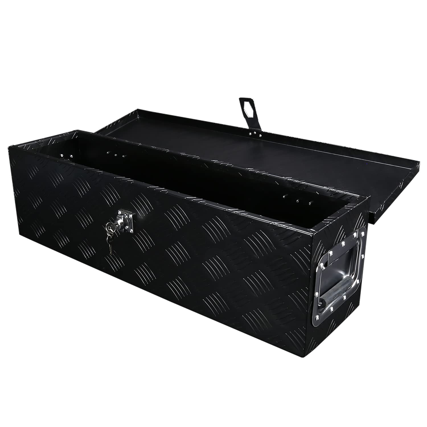 Heavy Duty Spec-D Tuning 31" Black Aluminum Tool Box Truck Pickup Underbody Storage + Handles