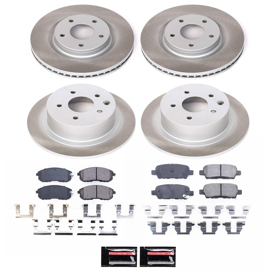 POWERSTOP Euro-Stop Front and Rear ECE-R90 Certified Brake Pads and Rotors Kit [Vehicle Specific] For S60, S90, V60, V60 Cross Country, V90, V90 Cross Country, XC60, XC90 [Model Specific]
