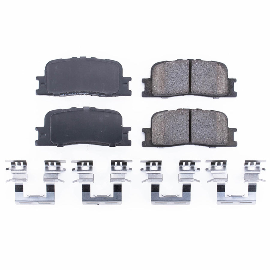 Power Stop Brake Kit Front For Lexus ES300 2002-03 |ES330 2004-06 |Toyota Camry 2002-06 |Highlander 2001-03 - Ceramic Brake Pads With Installation Hardware, 17-885