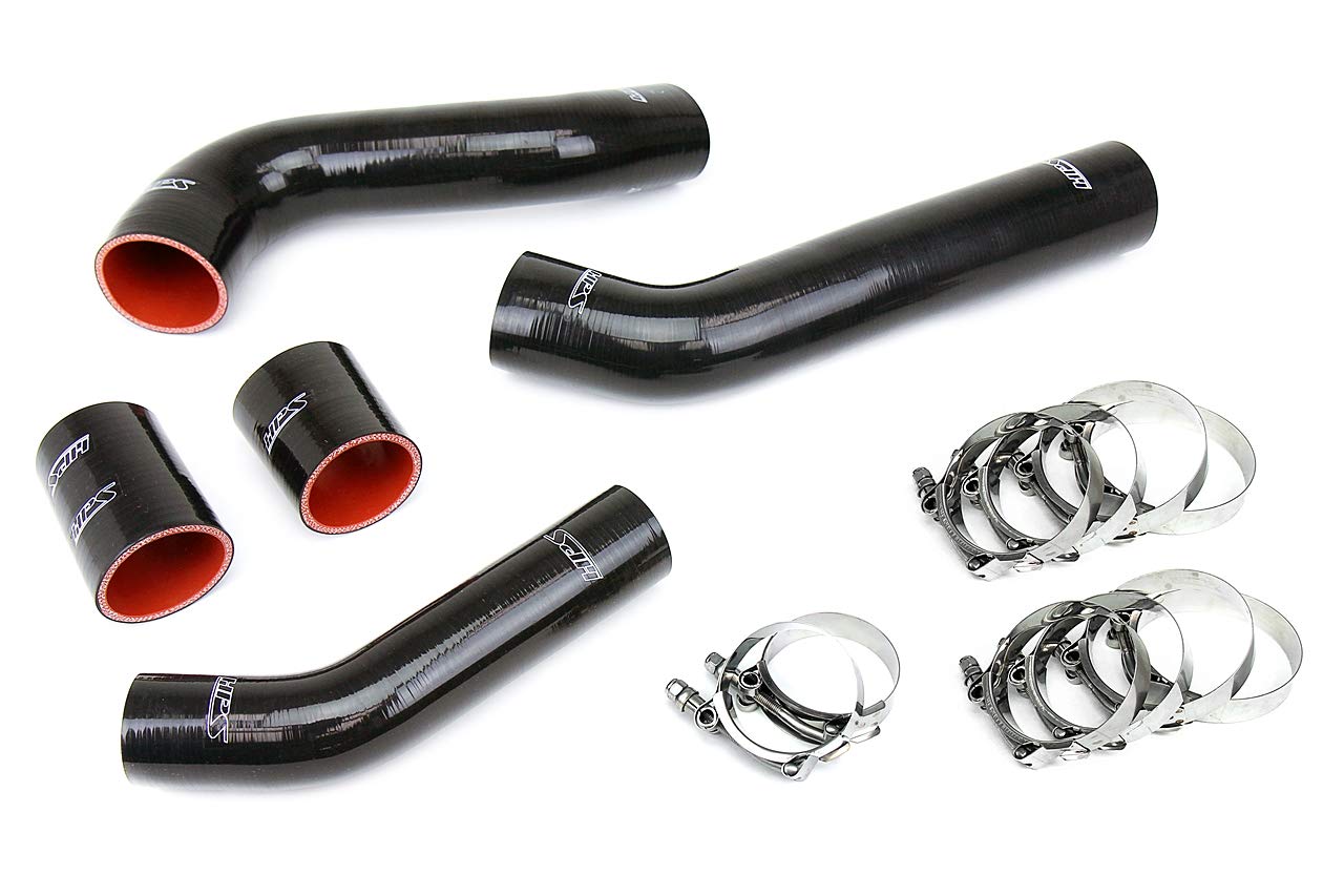 Black HPS 57-1228-BLK Silicone Intercooler Hose Kit