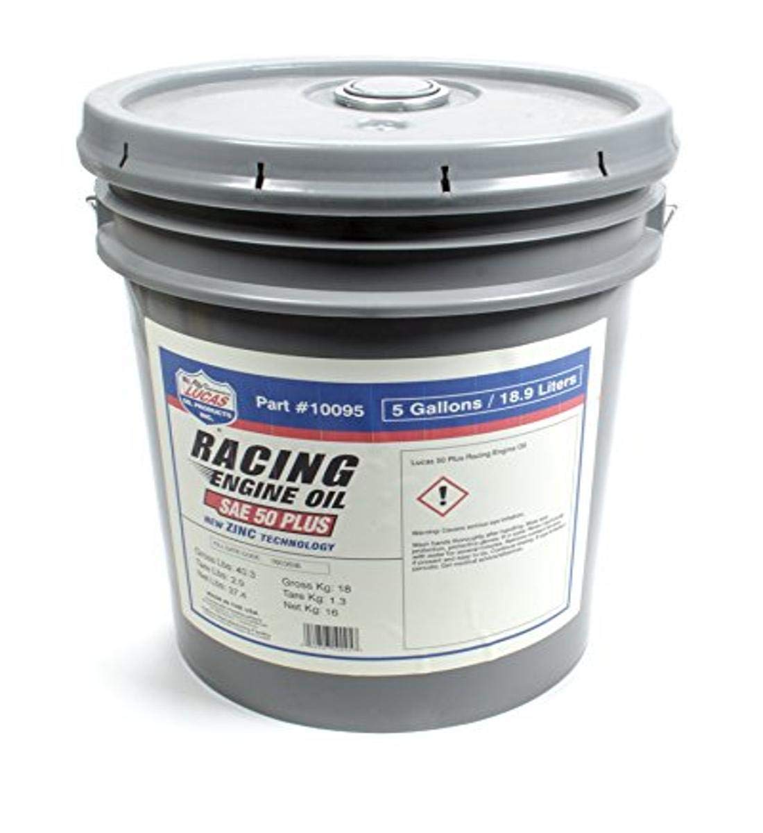 Lucas Oil 10095 Products SAE 50 Plus Racing Motor, 5 Quart, 1 Pack