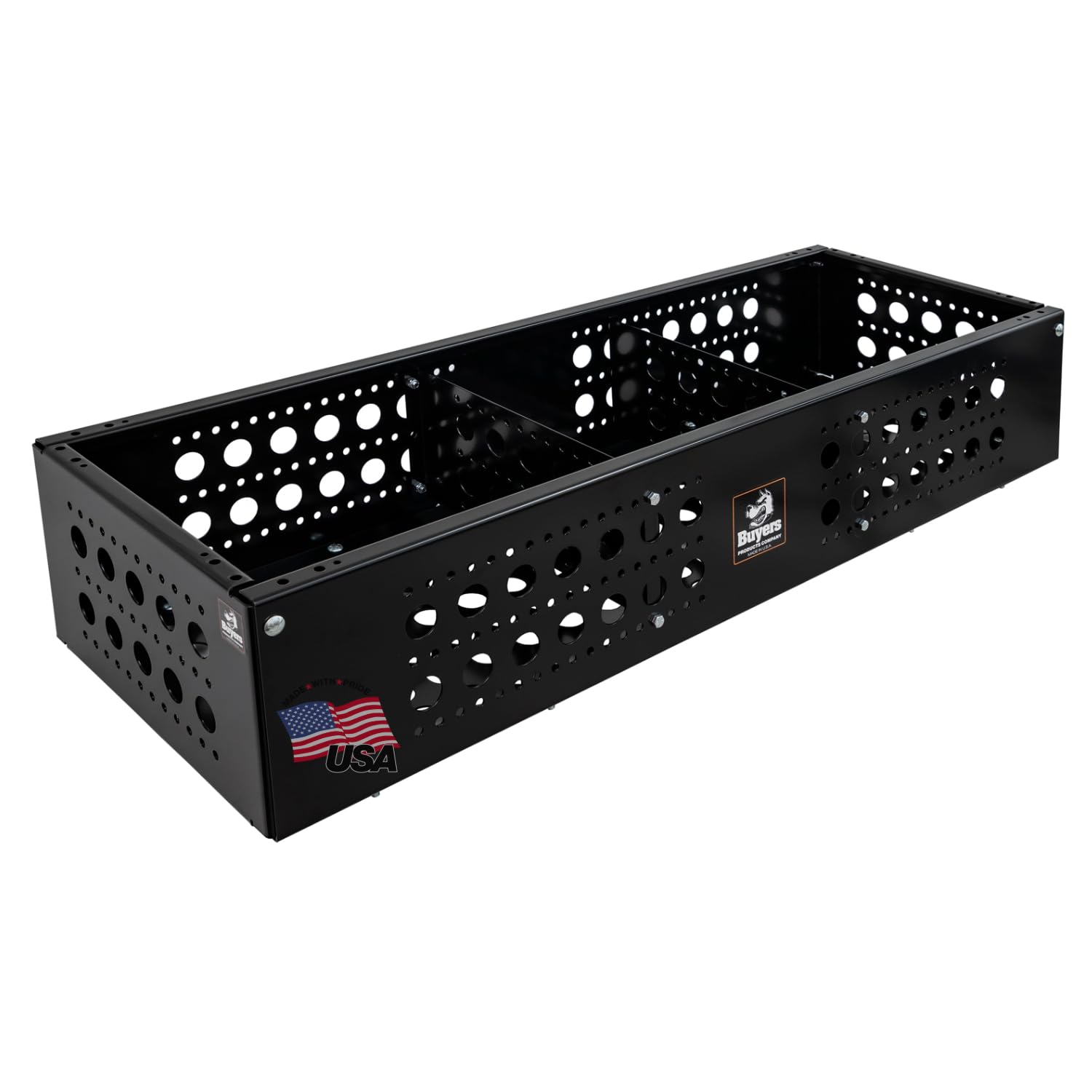 Buyers Products Multipurpose LT44 Storage Basket, Open Top Tool Storage for Landscaping Trailers, Trucks, and Flatbed Trailers, Service Body Trucks and Recreational Vehicles, UTV/ATV Storage