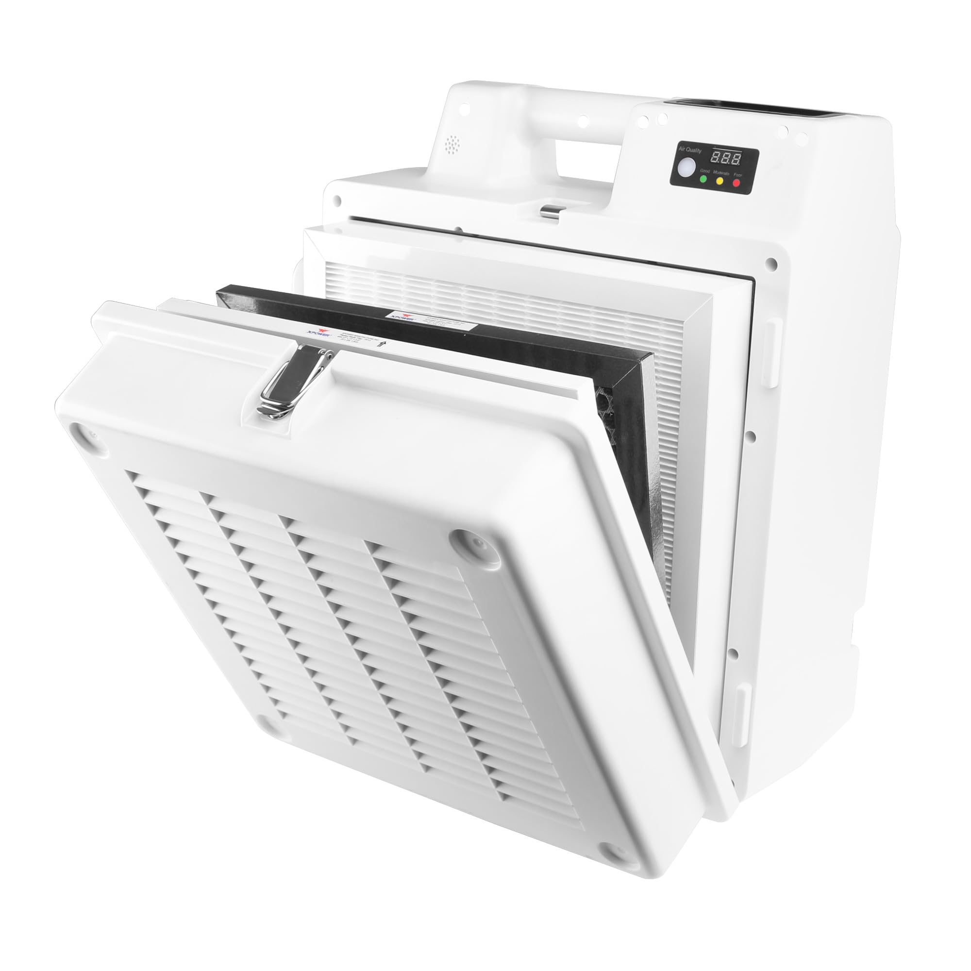 XPOWER 1/2HP X-2830 550 CFM Professional 4-Stage HEPA Air Purifier + Scrubber with built in PM2.5 IAQ Meter and Timer