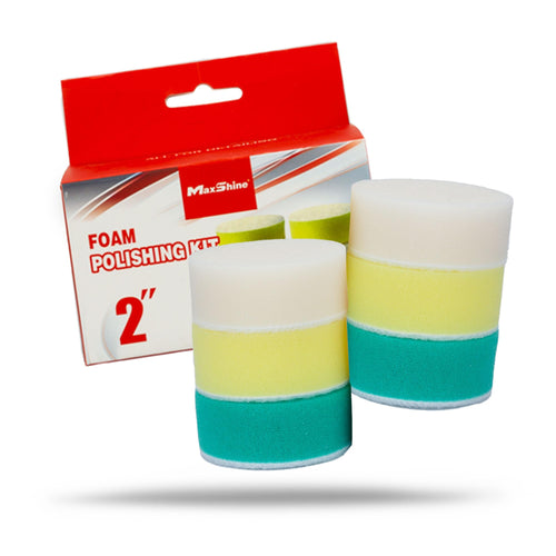 2” Maxshine Hook and Loop Foam Polishing Pads Kit – Specially Designed for Polishing Small Areas, Comes with 6 Pieces of Pads for Cutting, Polishing, Finishing (2 Pieces Each)