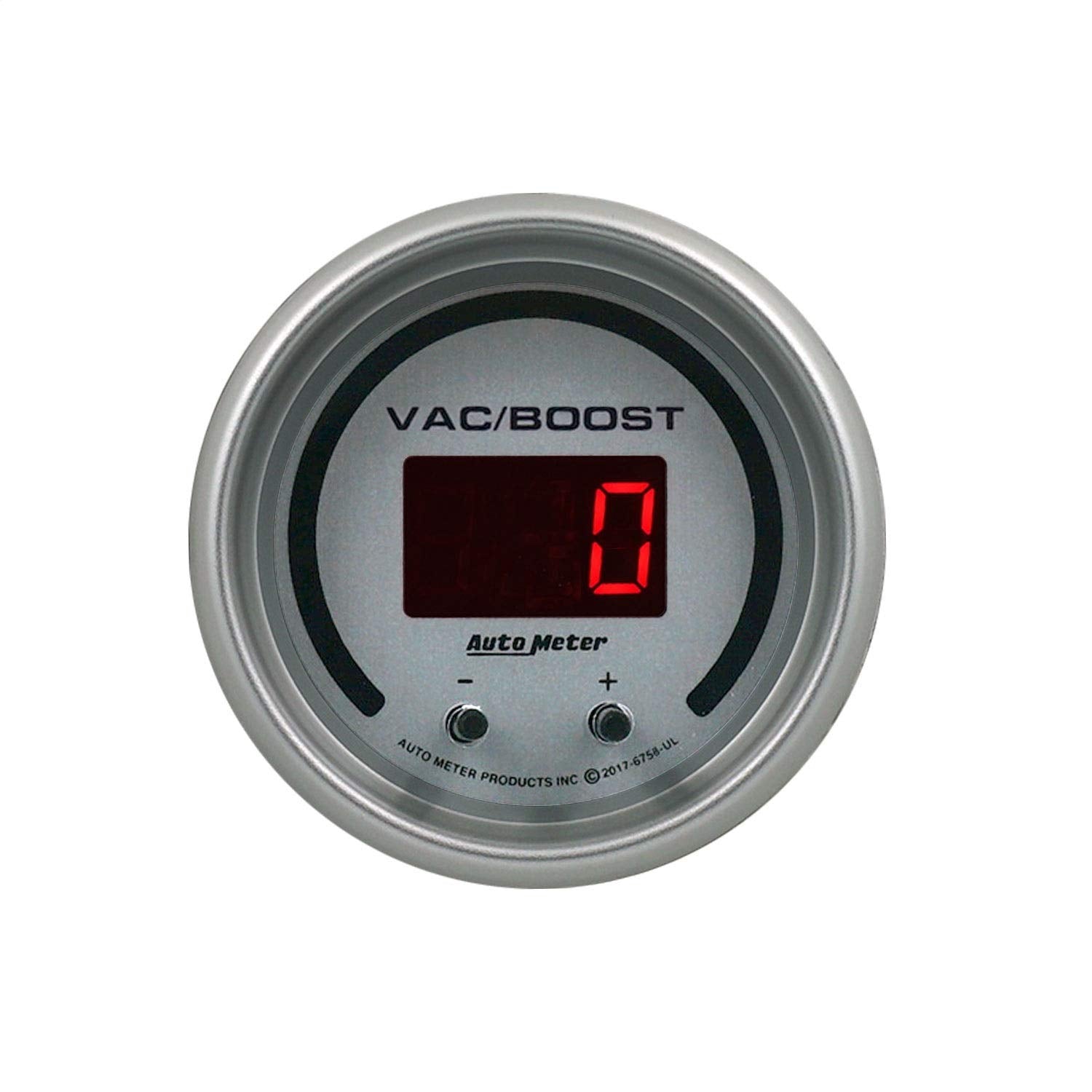 Gauge AutoMeter 6758-UL, Vac/Boost, 2 1/16", Two Channel, Selectable, Ultra-Lite Elite Digital