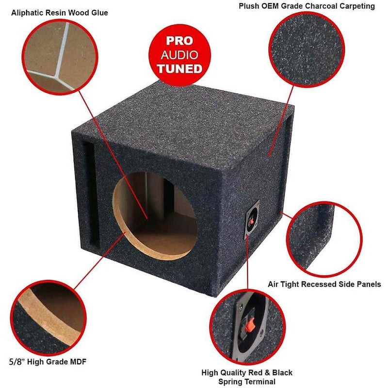 Universal Carpeted King Boxes Subwoofer Box, 12" Single Ported, S12V - Open Box