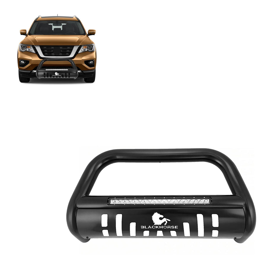 Beacon Black Horse Bull Bar Skid Plate Compatible with 2013-2021 Nissan Pathfinder-BE-A1802B