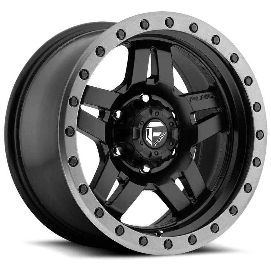 D557 ANZA FUEL OFF-ROAD 18X9, 6X5.5, 5.04, 1mm MATTE BLACK GUN METAL RING - D55718908350