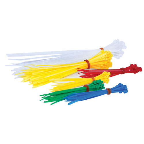 Cable Ties Kit Performance Tool 1482 - 115-Piece Set of Durable and Versatile Zip Ties for Organization and Securing Wires, Cables, and More