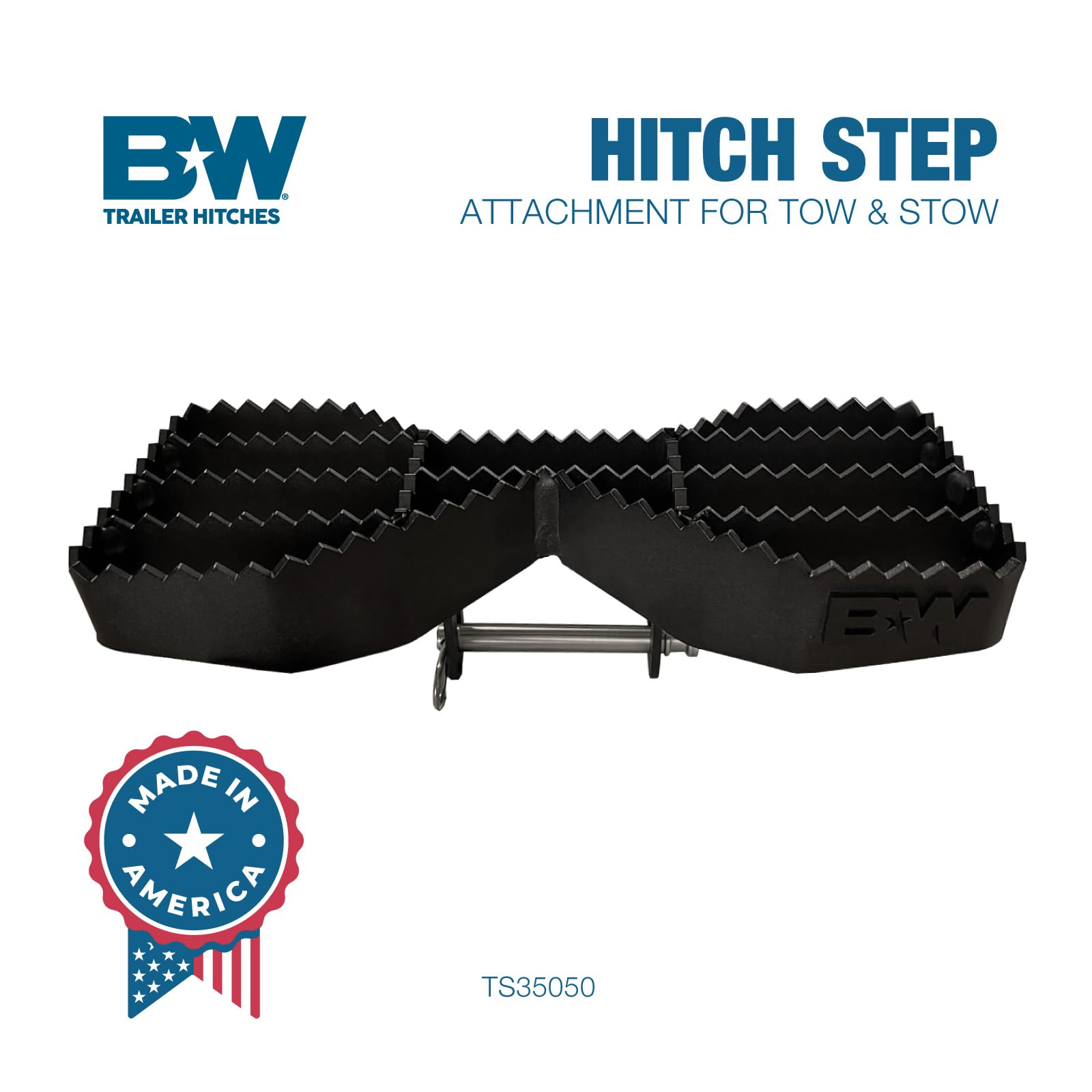 Tow & Stow Hitch Step - B&W Trailer Hitches Fits 2" and 2.5" Shank Tow & Stow - TS35050