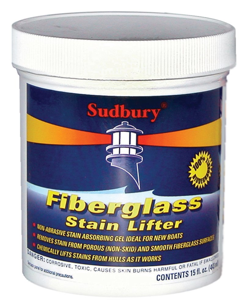 Fiberglass Sudbury Stain Lifter, Boat Cleaner Gel, Rust Remover and Stain Remover for Boats, Essential Boat Accessories, 16 oz.