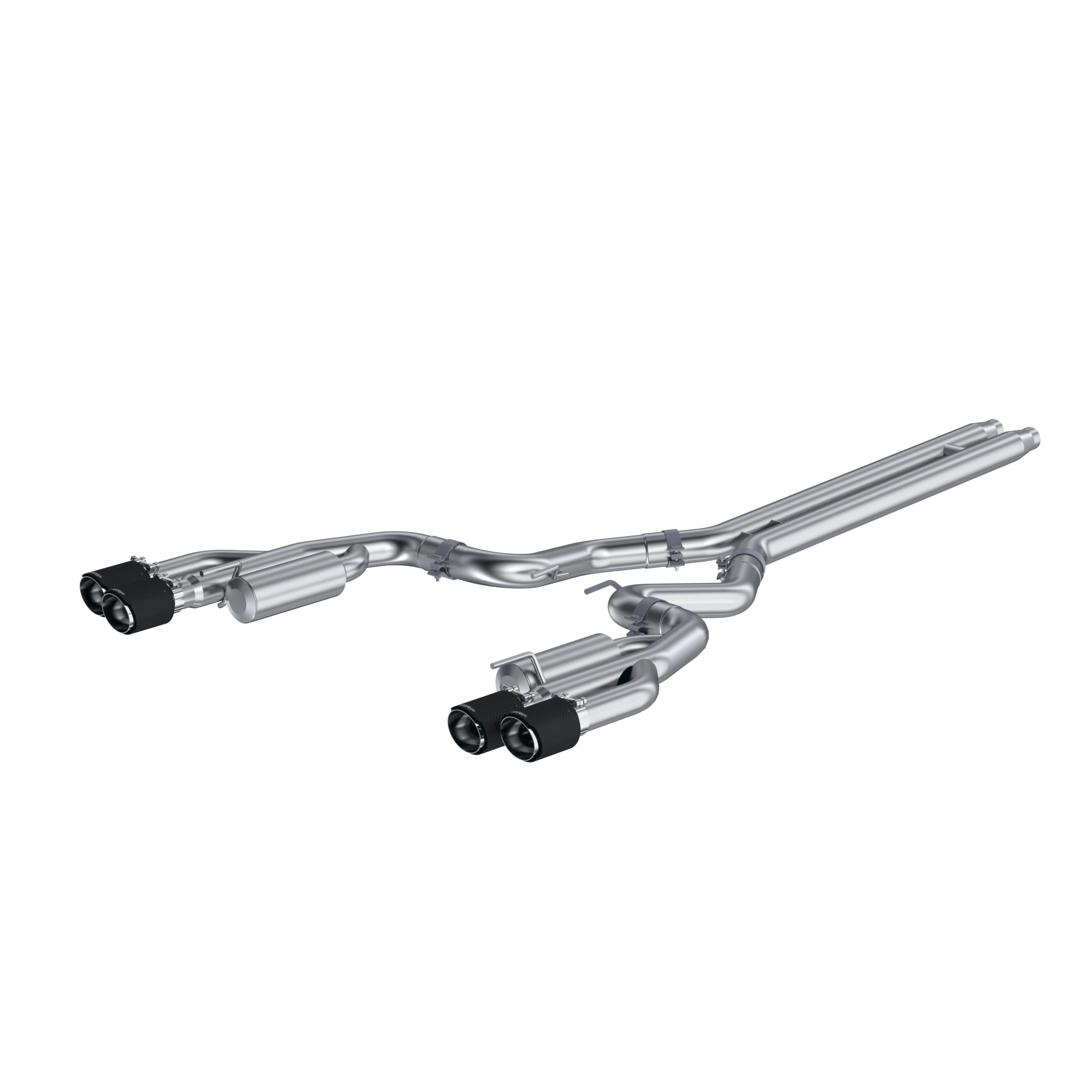 18-22 Ford Mustang GT MBRP 5L T304 SS 3in Cat-Back Dual Rear w/4in Quad Carbon Fiber Tips (Race)