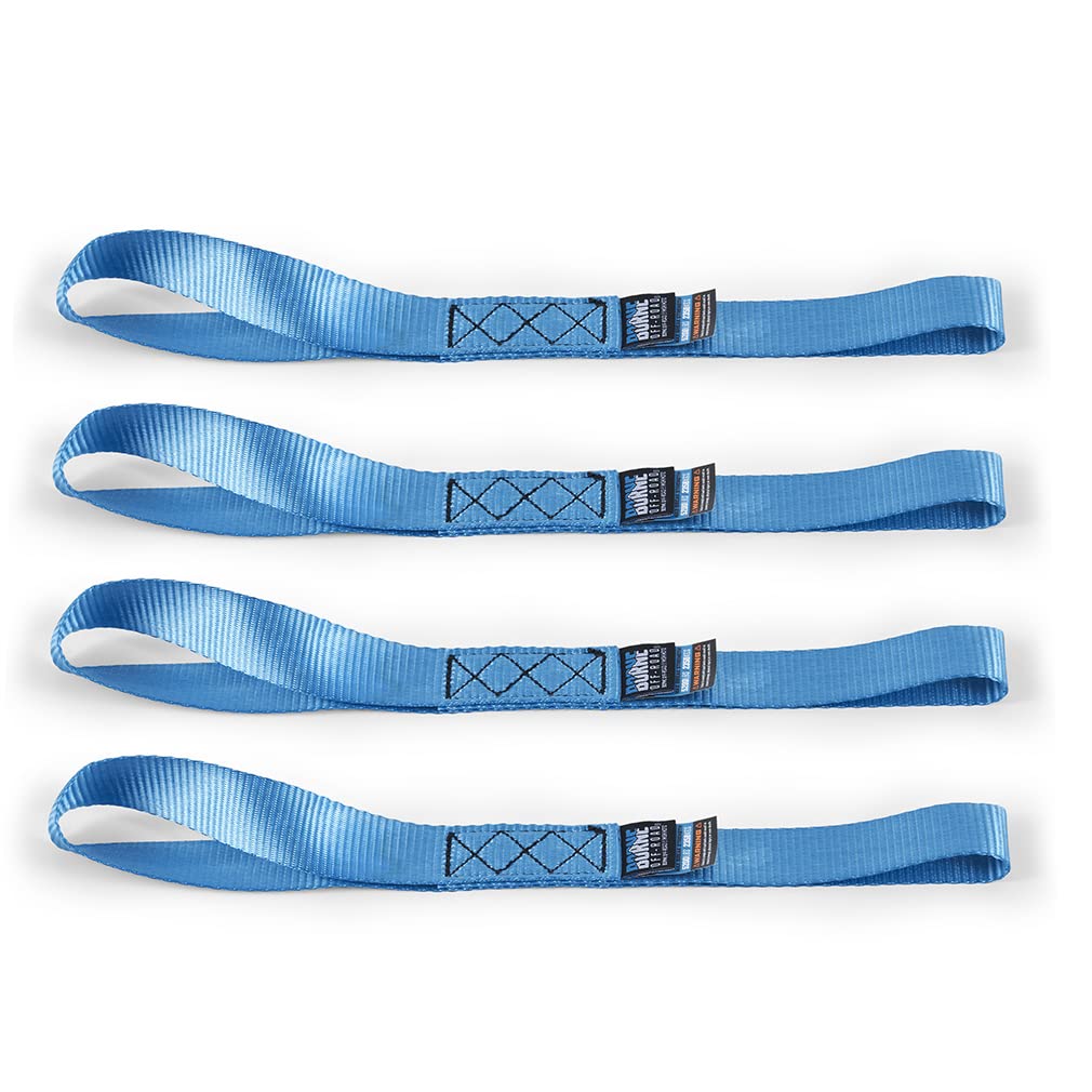 Heavy-Duty Borne Off-Road Ratchet Tie-Down Kit (4-Pack), Blue