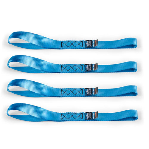 Heavy-Duty Borne Off-Road Ratchet Tie-Down Kit (4-Pack), Blue