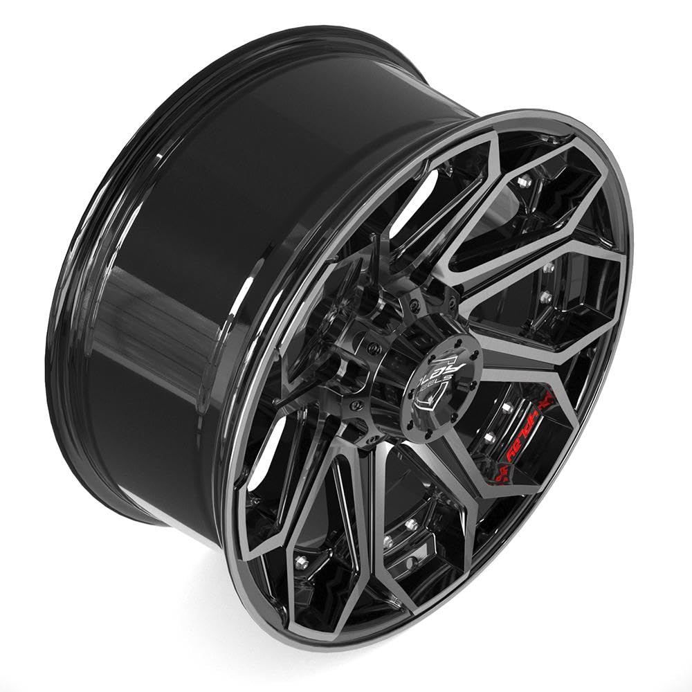 20 Inch 4PLAY Wheels Rim 4P80R Fits 8x170 20x9 Gloss Black Brushed with Tinted Clear (1)