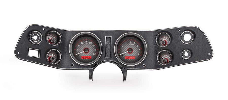 Chevy Camaro 1970-81 VHX System, Carbon Fiber Face - Red Display