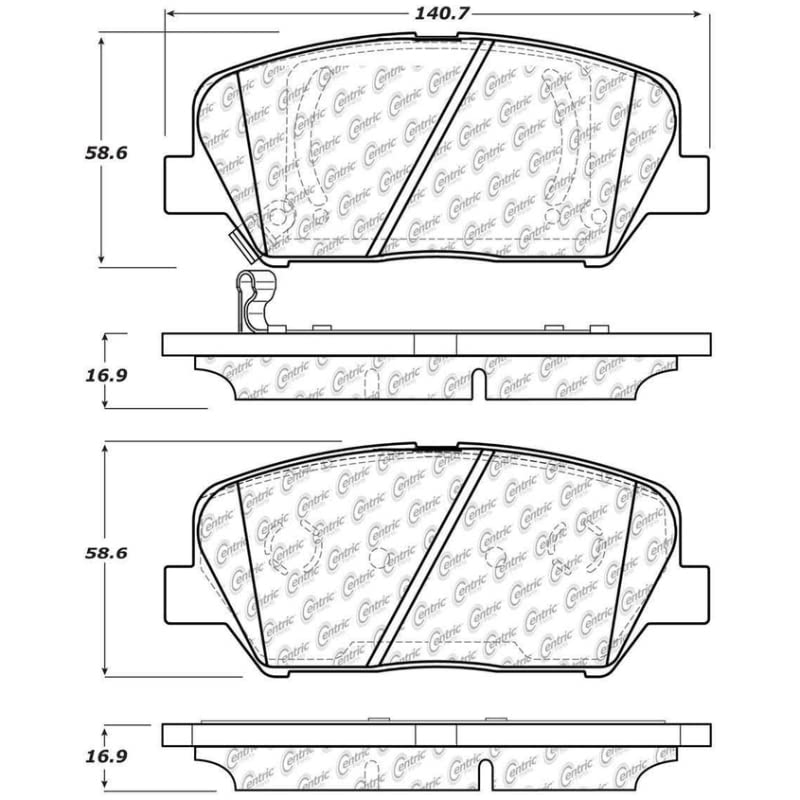 Front StopTech 308.14130 Brake Pads with Shims and Hardware Street