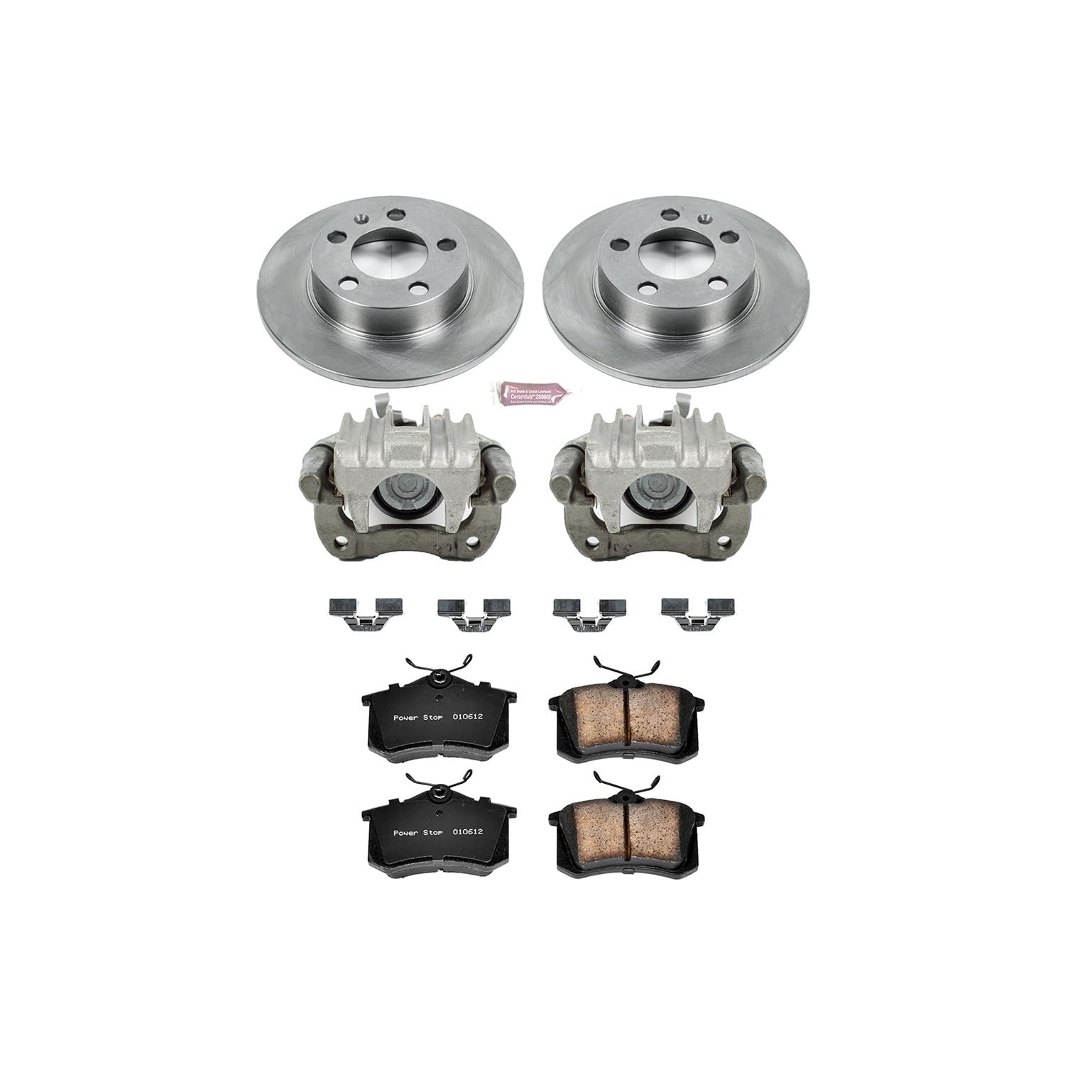 Power Stop Autospecialty KCOE847 1-Click OE Replacement Brake Kit with Calipers For Volkswagen Jetta 2001-2005 [Model Specific]