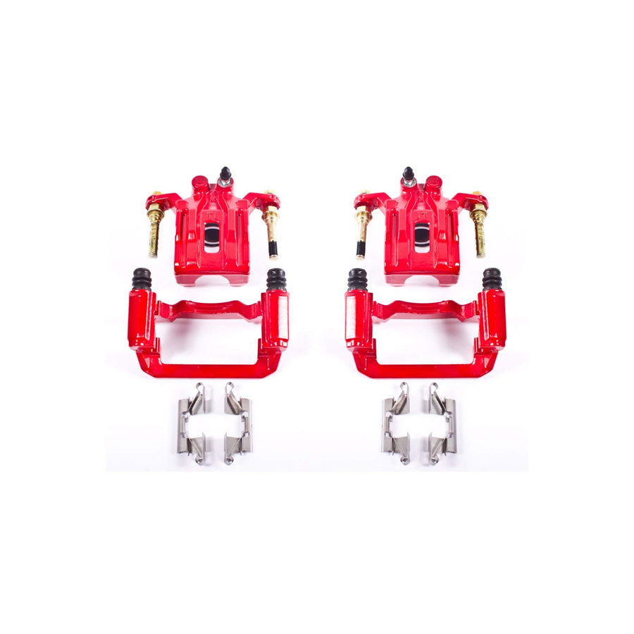 Power Stop Pair of High-Temp Red Powder Coated Rear Calipers for Nissan Pathfinder 2005-2012 [Model Specific]