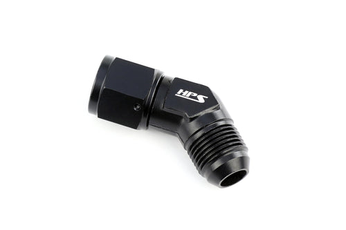 AN9241-8 HPS Male to Female Swivel Adapter Fitting, Aluminum, Size: AN-8, Angle: 45 degree, Black