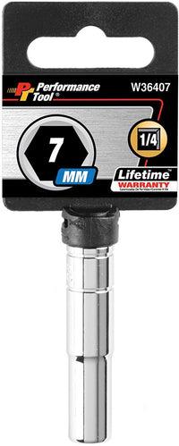 W36407 Performance Tool 1/4 Drive 6-Point Socket, 7mm