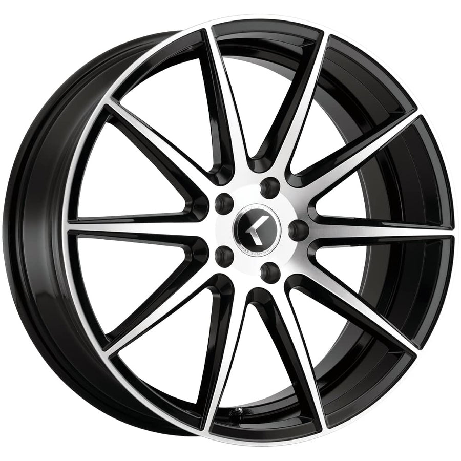 COSMOS KRAZE Black/MACHINED Wheel with Alloy Steel (17 x 8. inches /5 x 72 mm, 38 mm Offset)