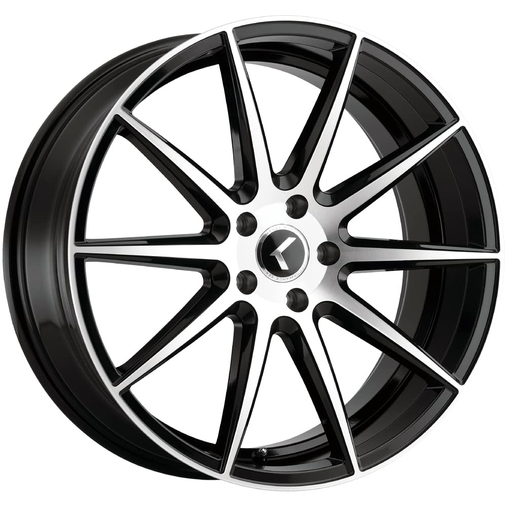 Kraze Wheels Black/Machined Face COSMOS Wheel with Aluminum (18 x 8. inches /5 x 5 mm, 40 mm Offset)