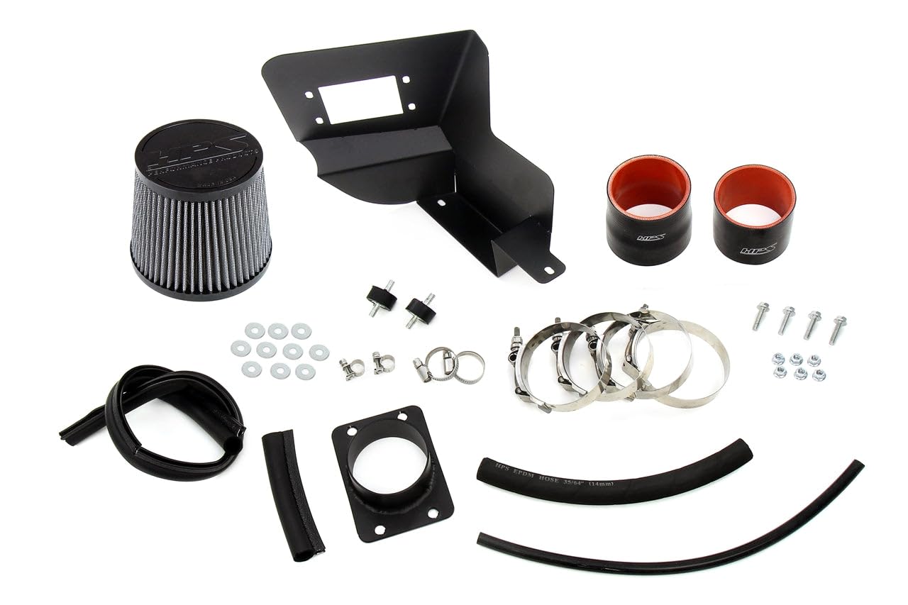 HPS Performance Air Intake Kit Black with Heat Shield Compatible for 1993-1996 Toyota Supra 3.0L Non 2JZGE, 827-715WB