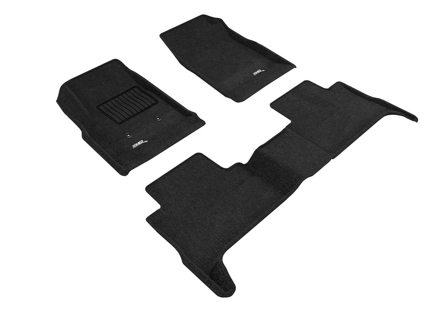 3D MAXpider Elegant Custom Fit Floor Mat (Black) Compatible with Chevrolet Colorado Crew Cab 2015-2022 - Full Set