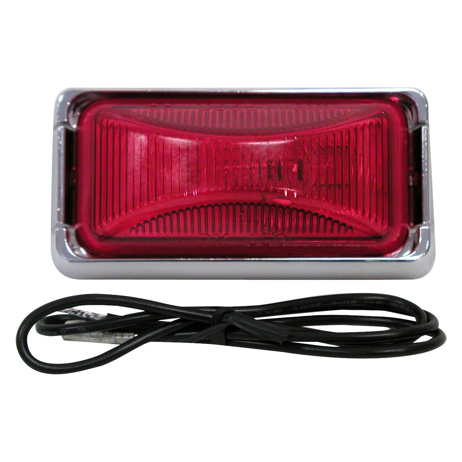V150KR Peterson Manufacturing 2.48'x1.20' LED Strobe Light (Inc M/C Pc Rectangle Kit), 1 Pack, Red