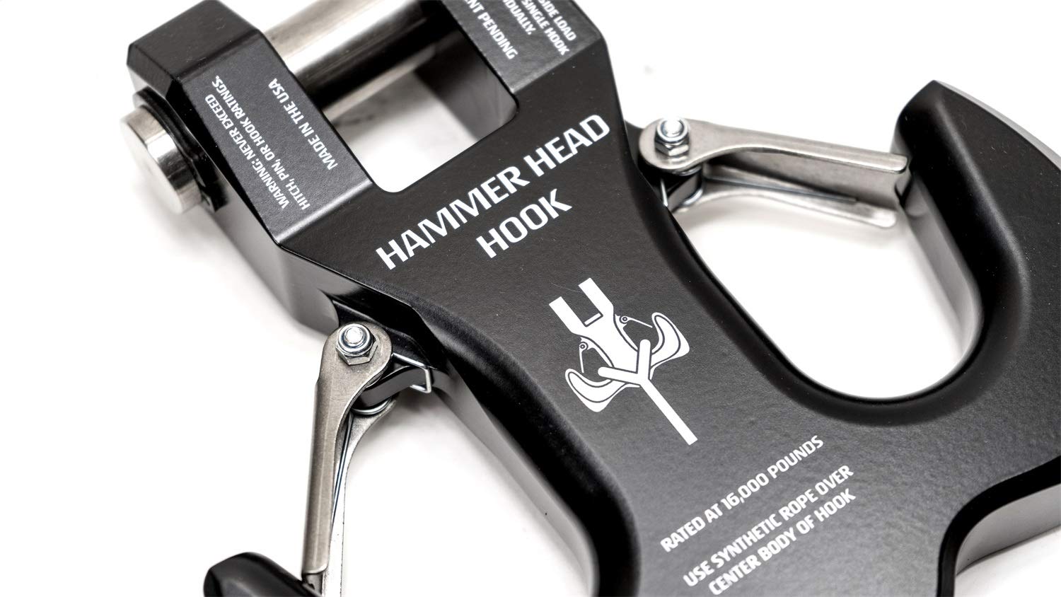 Hammerhead Hook – Black Monster Hooks | 16,000 lb Rated | 6061 Aircraft-Grade Aluminum | Dual Safety Latches | Fits Standard Bumper Tabs