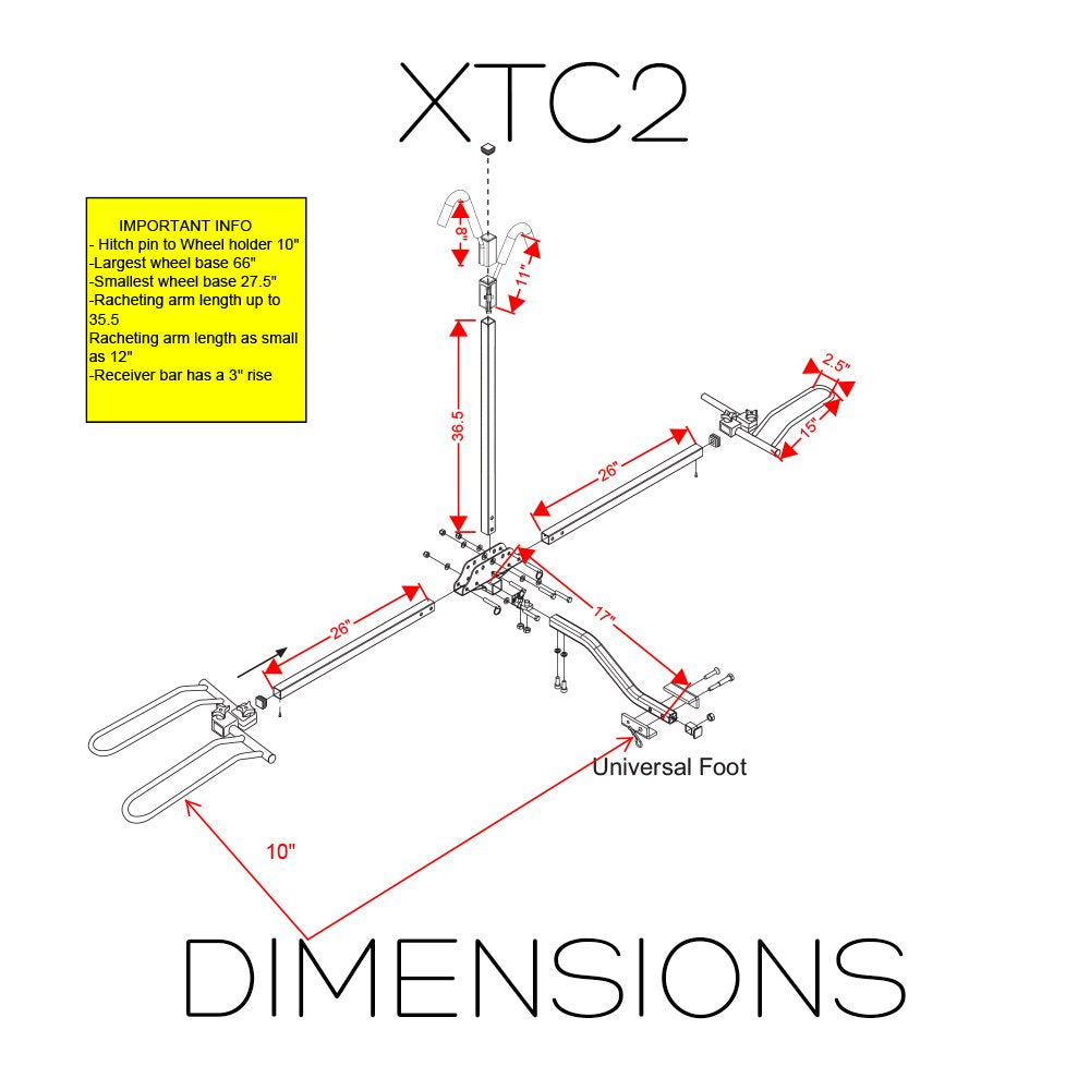 XTC2 Swagman Hitch Mount Bike Rack