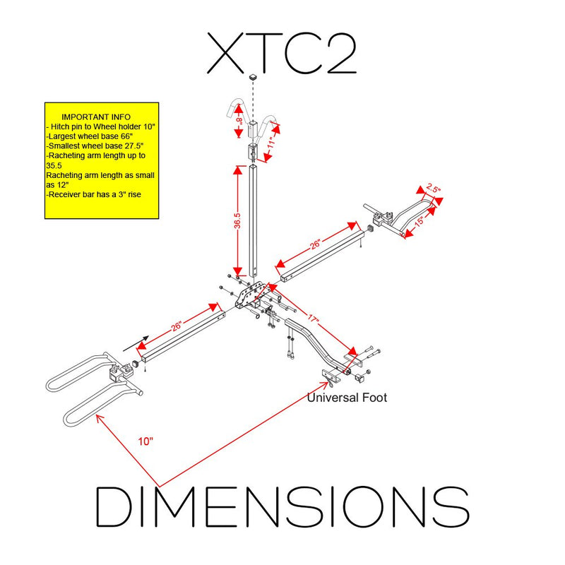 XTC2 Swagman Hitch Mount Bike Rack