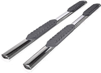 TrailFX A1560S Nerf Bar, 4 Inch Oval Straight, with Step Pads, Rocker Panel Mount, Polished, Stainless Steel, with Welded End Caps, Fits 2025 Toyota 4Runner
