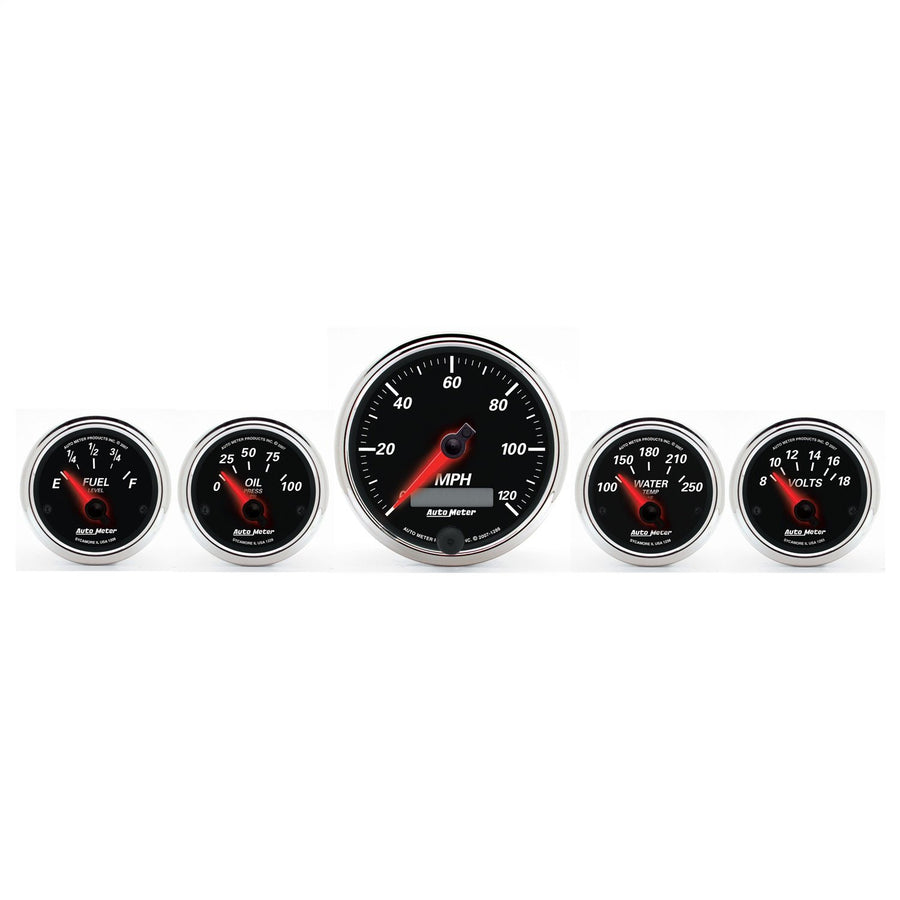 Designer Black II Auto Meter Kit Box - 5 Piece