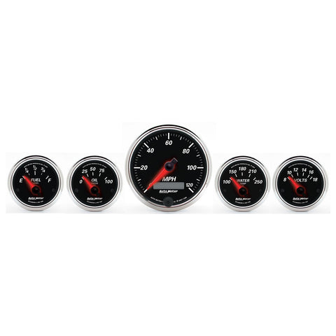 Designer Black II Auto Meter Kit Box - 5 Piece
