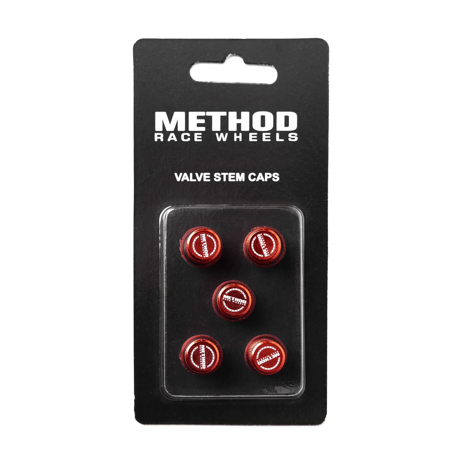 Method Valve Stem Caps, Race Wheels, Red
