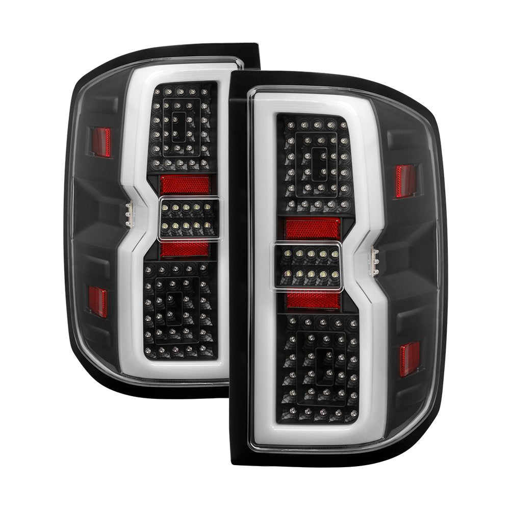 14-16 Chevrolet Silverado 1500 xTune Light Bar LED Tail Lights - Black (ALT-ON-CS14-LBLED-BK)