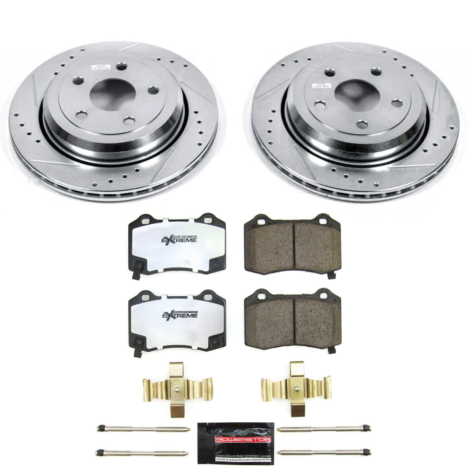 Power Stop K9148-26 Brake Kit with Drilled and Slotted Rotors for Dodge Durango 2022-2023 Z26 Carbon-Fiber Ceramic Brake Pads [Application Specific]