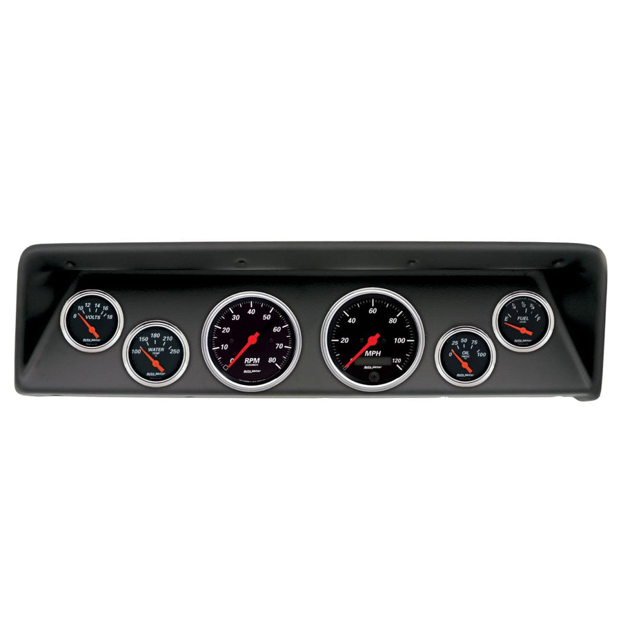 AutoMeter Dash Kit Direct Fit, (3 3/8" X2, 2 1/16" X4), Chevrolet Nova 66-67, Cobalt (2112-05)